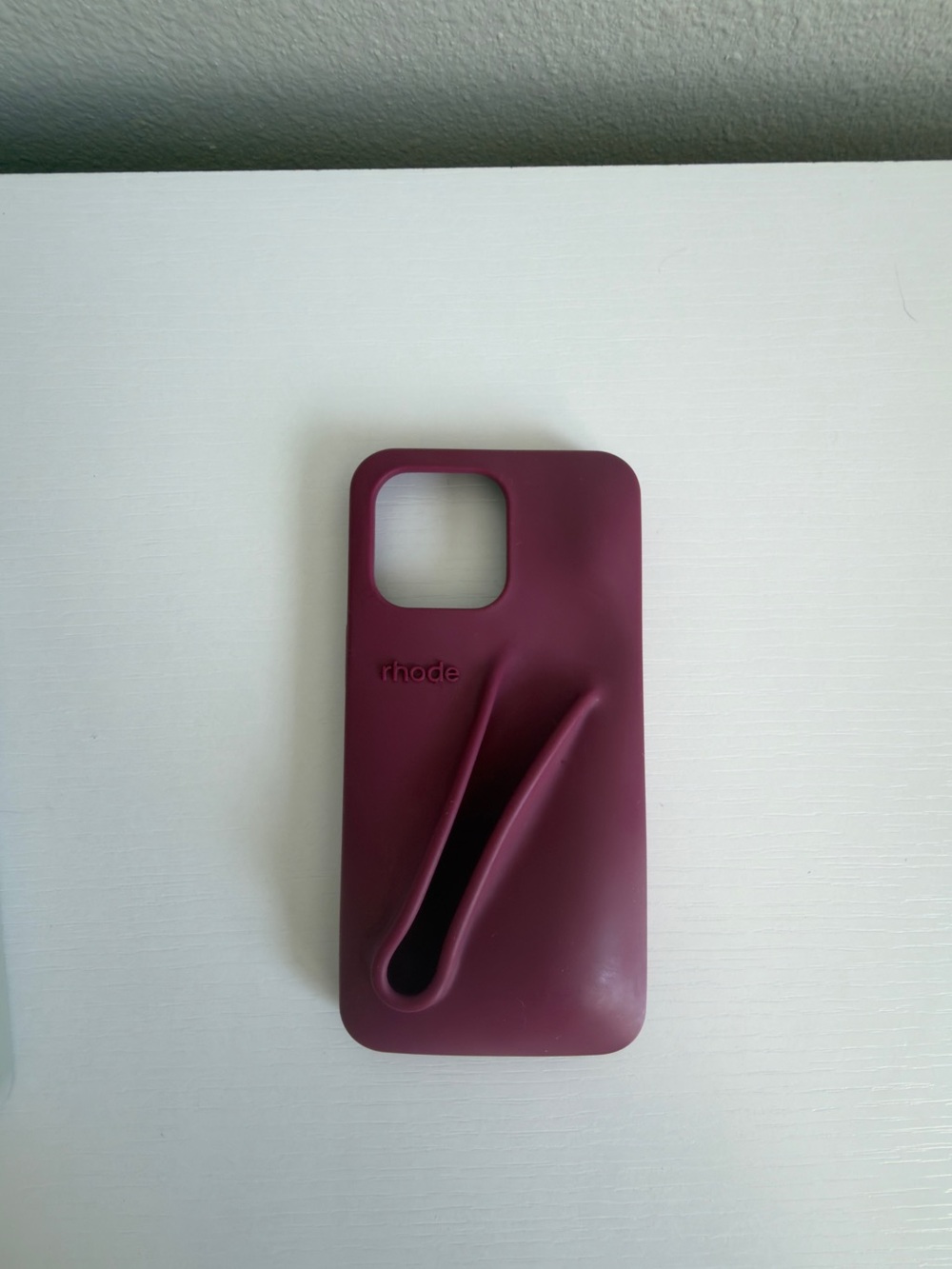 RHODE Burgundy Silicone iPhone Case with Integrated Hand Loop